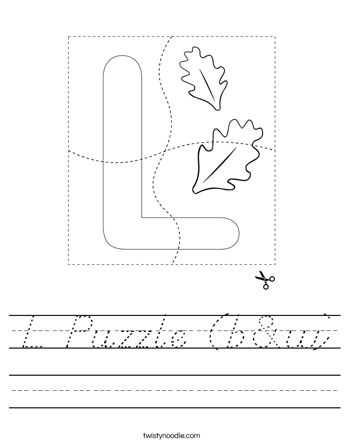 L Puzzle (b&w) Worksheet