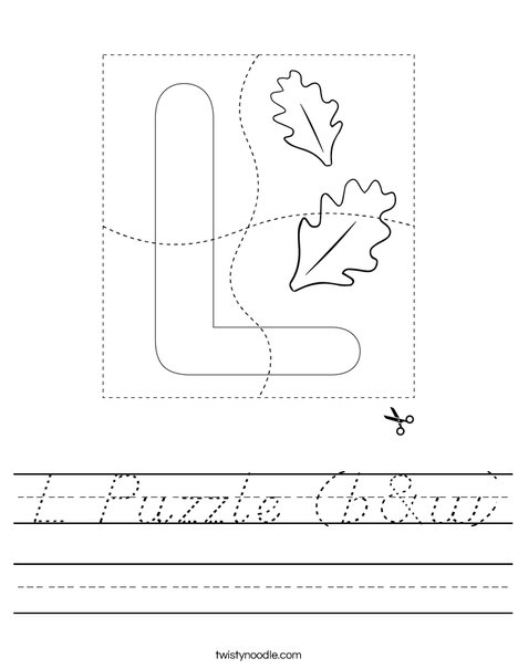 L Puzzle (b&w) Worksheet