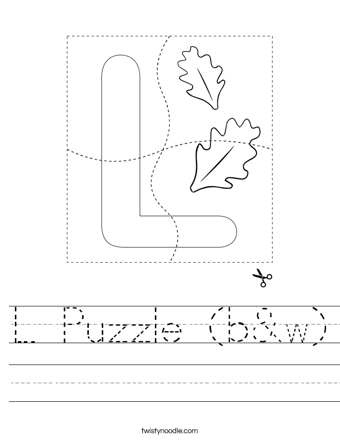 L Puzzle (b&w) Worksheet