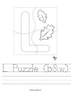 L Puzzle (b&w) Handwriting Sheet