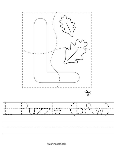 L Puzzle (b&w) Worksheet