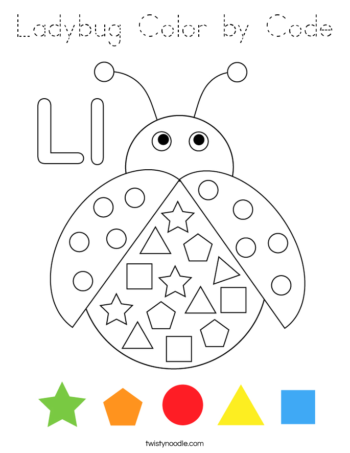 Ladybug Color by Code Coloring Page