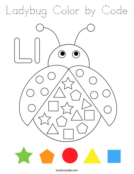 Ladybug Color by Code Coloring Page
