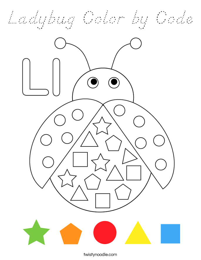 Ladybug Color by Code Coloring Page