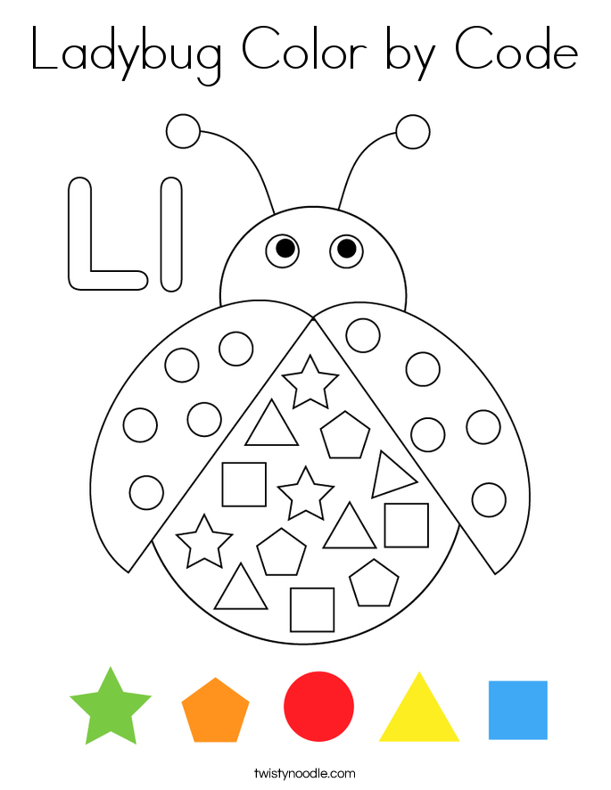 Ladybug Color by Code Coloring Page