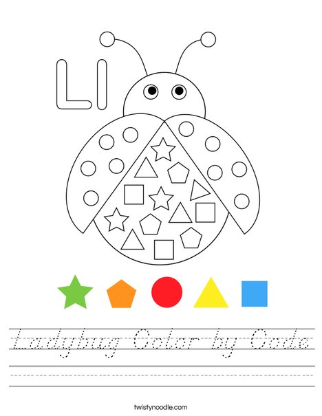 Ladybug Color by Code Worksheet