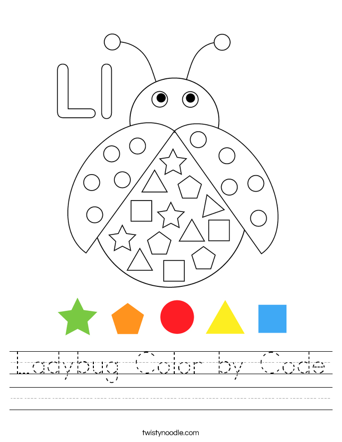 Ladybug Color by Code Worksheet