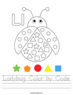 Ladybug Color by Code Handwriting Sheet