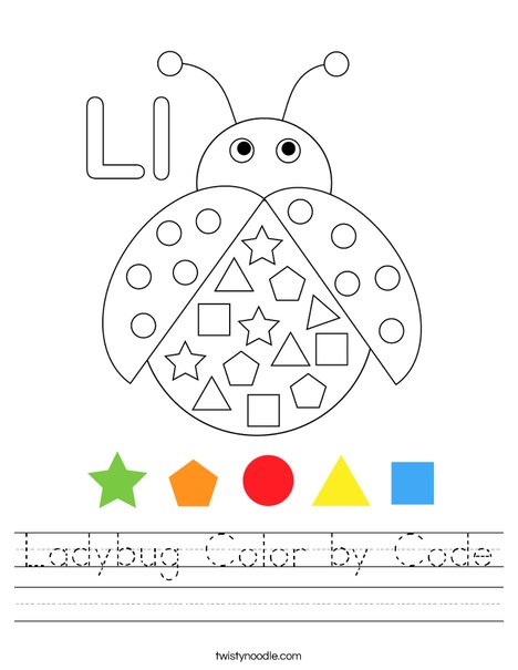 Ladybug Color by Code Worksheet