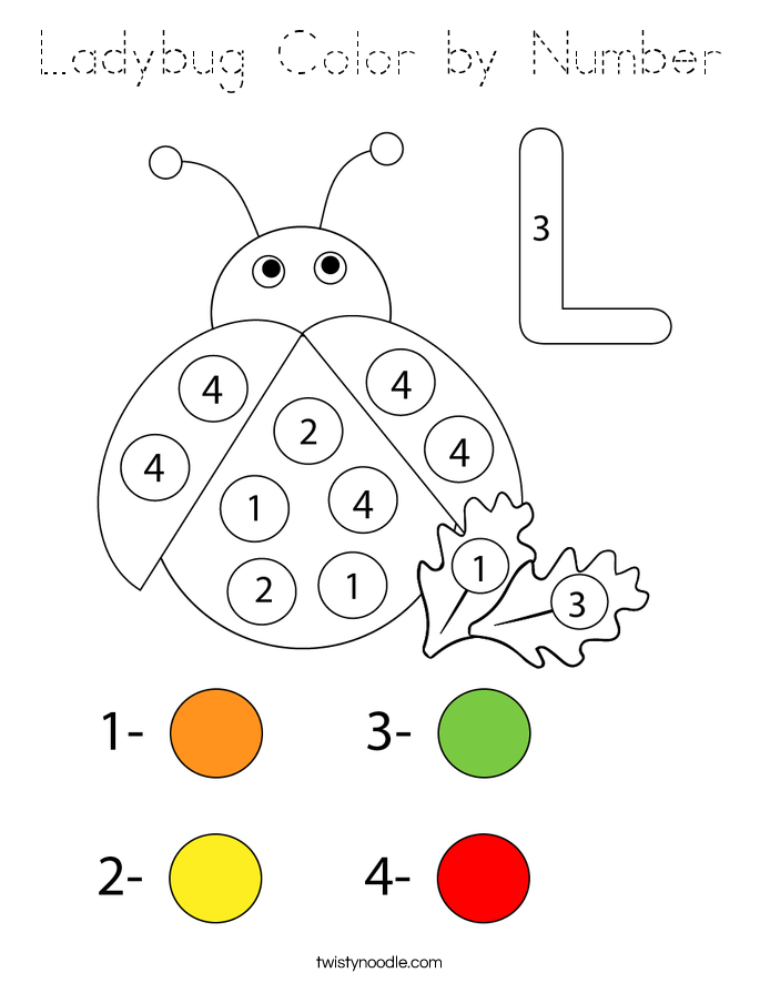 Ladybug Color by Number Coloring Page