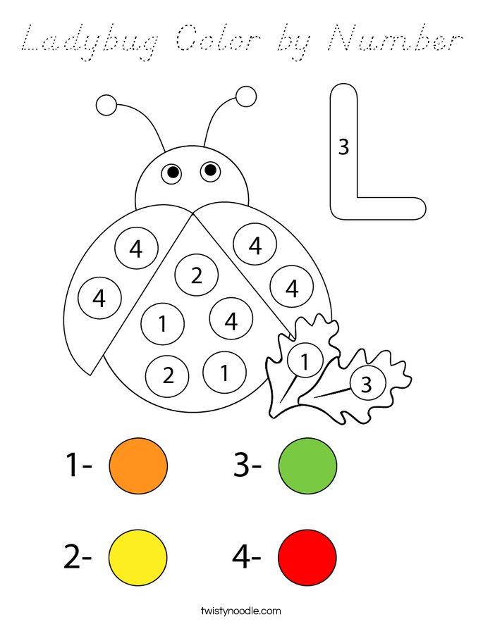 Ladybug Color by Number Coloring Page