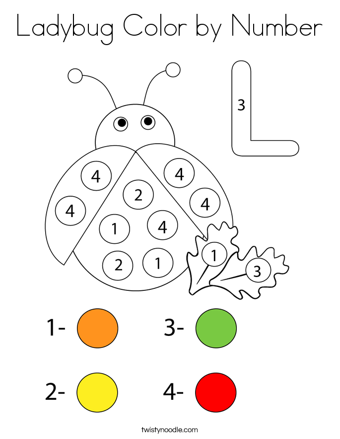 Ladybug Color by Number Coloring Page