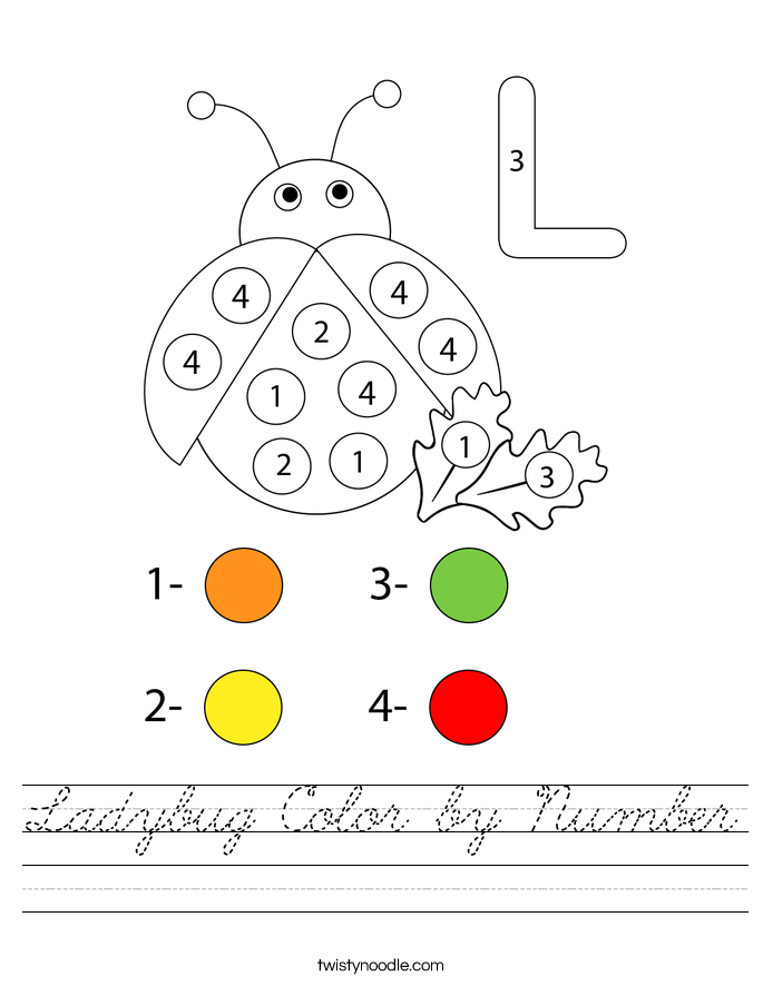 Ladybug Color by Number Worksheet