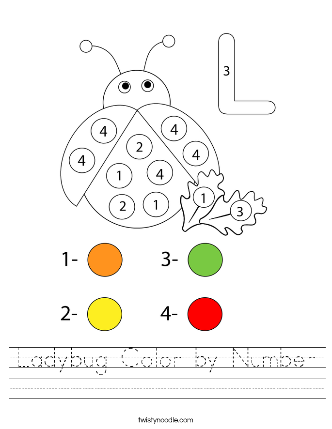 Ladybug Color by Number Worksheet