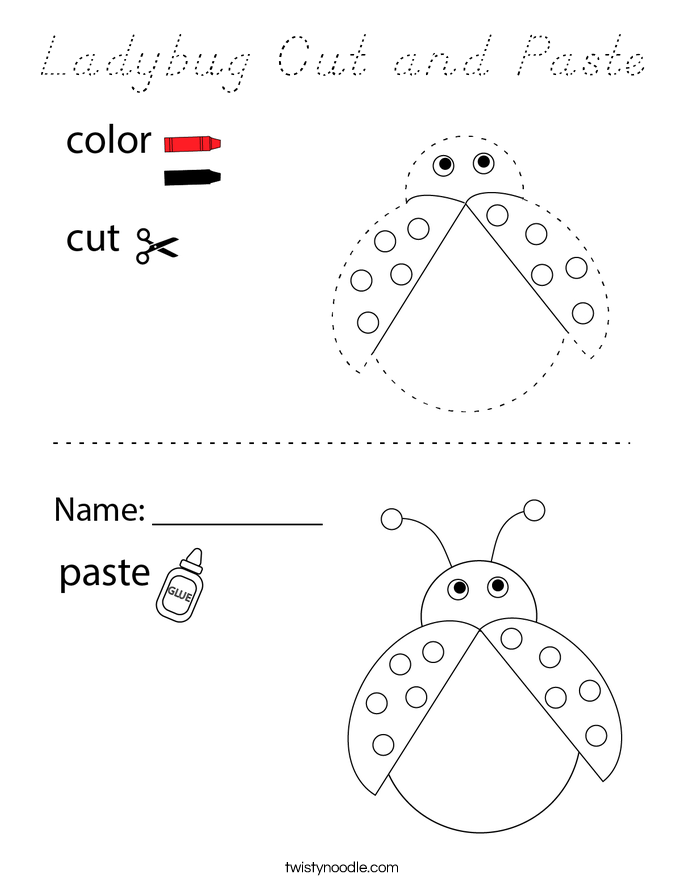 Ladybug Cut and Paste Coloring Page