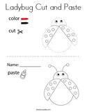 Ladybug Cut and Paste Coloring Page