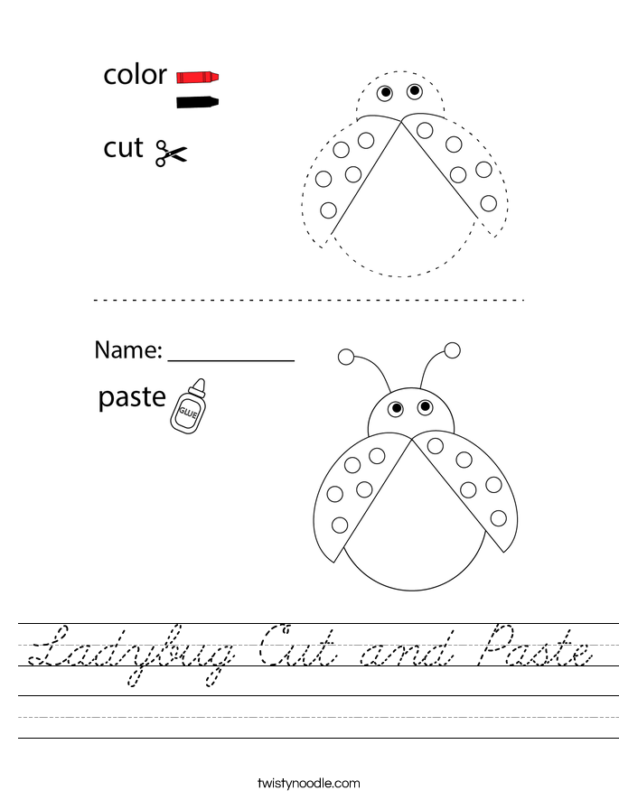 Ladybug Cut and Paste Worksheet