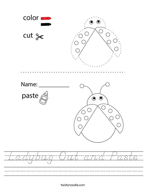 Ladybug Cut and Paste Worksheet