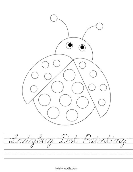 Ladybug Dot Painting Worksheet