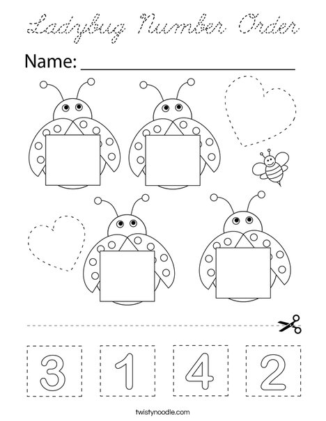 Ladybug Number Order Coloring Page