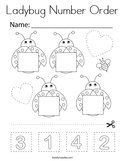 Ladybug Number Order Coloring Page
