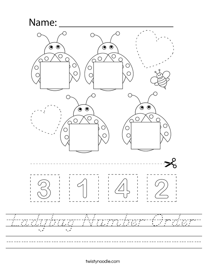 Ladybug Number Order Worksheet