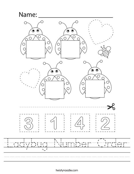 Ladybug Number Order Worksheet