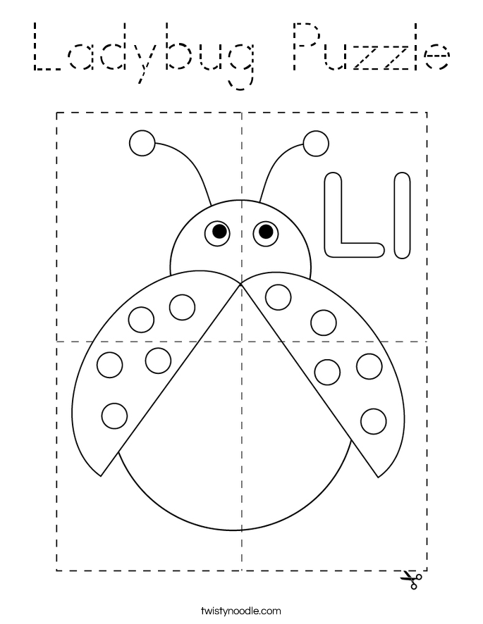 Ladybug Puzzle Coloring Page