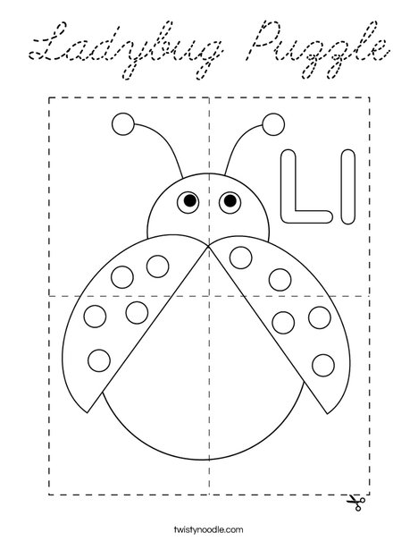 Ladybug Puzzle Coloring Page