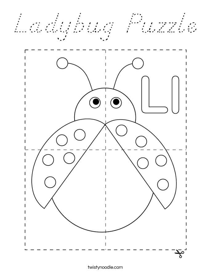 Ladybug Puzzle Coloring Page