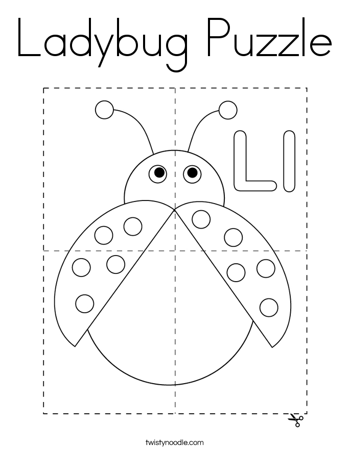 Ladybug Puzzle Coloring Page