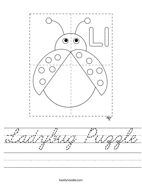 Ladybug Puzzle Worksheet