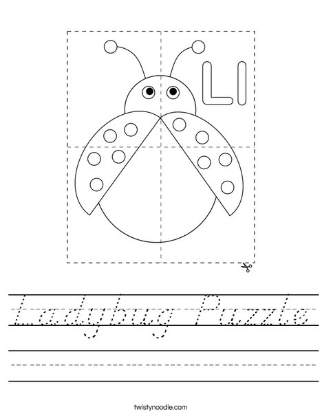 Ladybug Puzzle Worksheet
