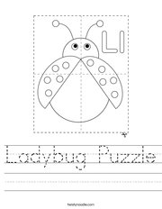 Ladybug Puzzle Handwriting Sheet