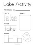 Lake Activity Coloring Page