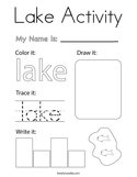 Lake Activity Coloring Page