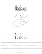 lake Handwriting Sheet