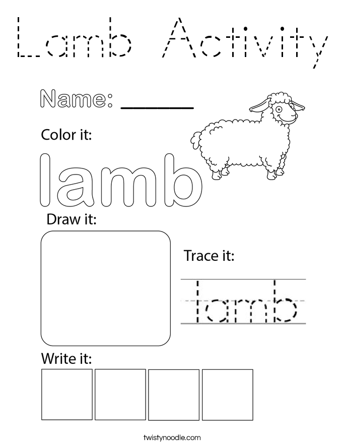 Lamb Activity Coloring Page