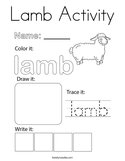 Lamb Activity Coloring Page