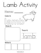 Lamb Activity Coloring Page
