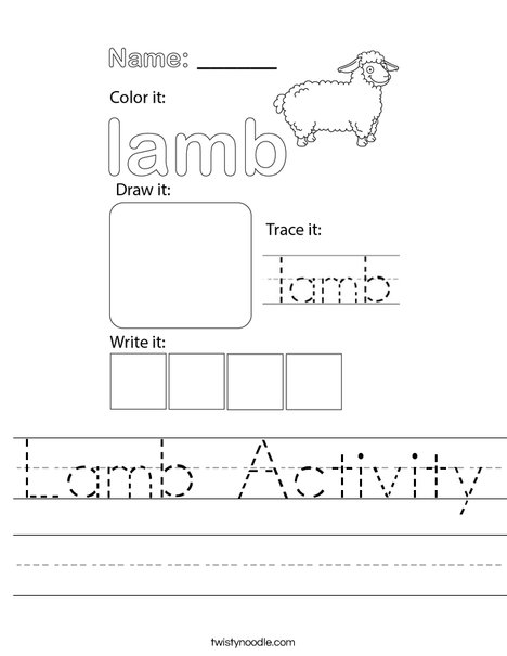 Lamb Activity Worksheet