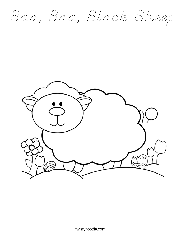 Baa, Baa, Black Sheep Coloring Page
