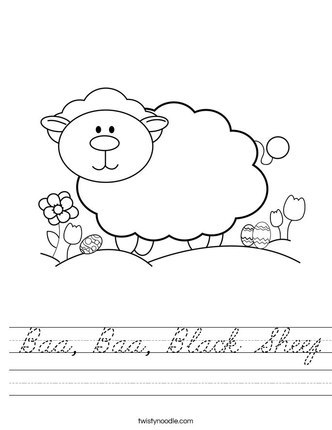 Baa, Baa, Black Sheep Worksheet