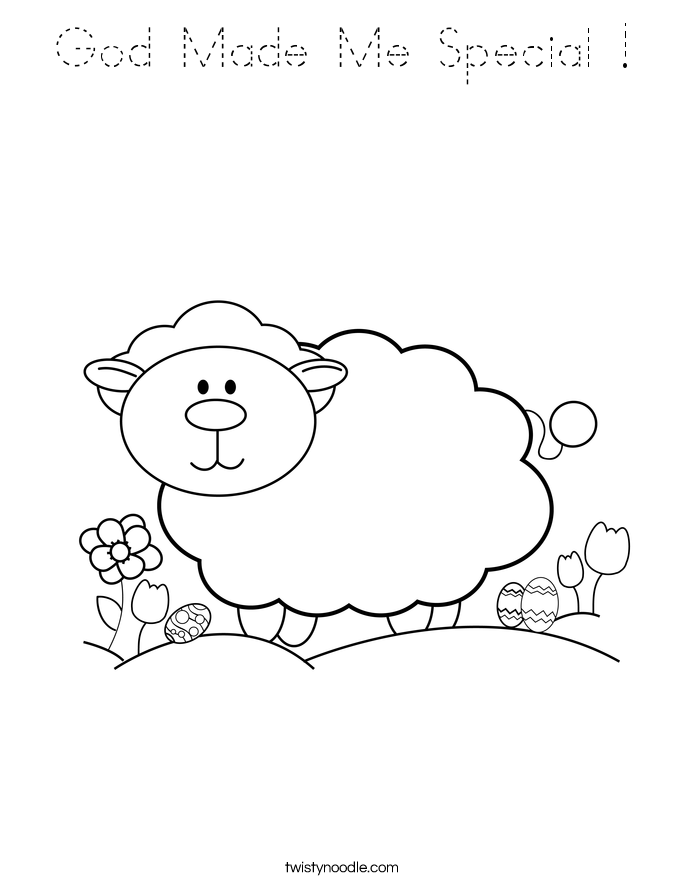  God Made Me Special !  Coloring Page