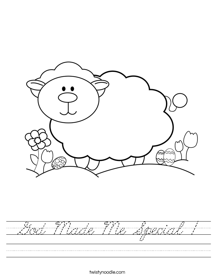  God Made Me Special !  Worksheet