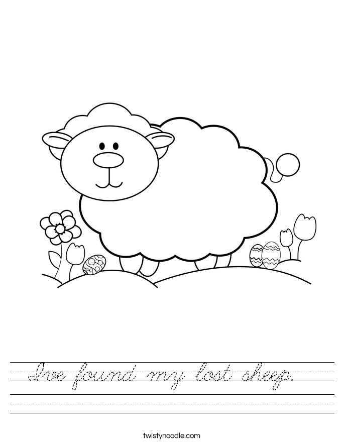 I've found my lost sheep.   Worksheet