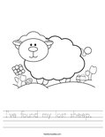 I've found my lost sheep.   Worksheet