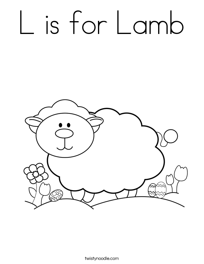 L is for Lamb Coloring Page