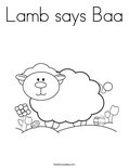 Lamb says Baa Coloring Page