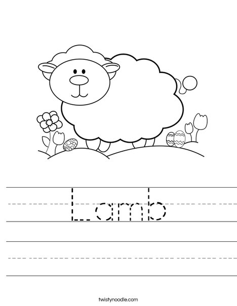Lamb Worksheet - Twisty Noodle
